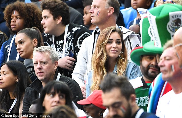 Charlotte Pirroni, girlfriend of Florian Thauvin, was also spotted among the crowds of supporters in Russia