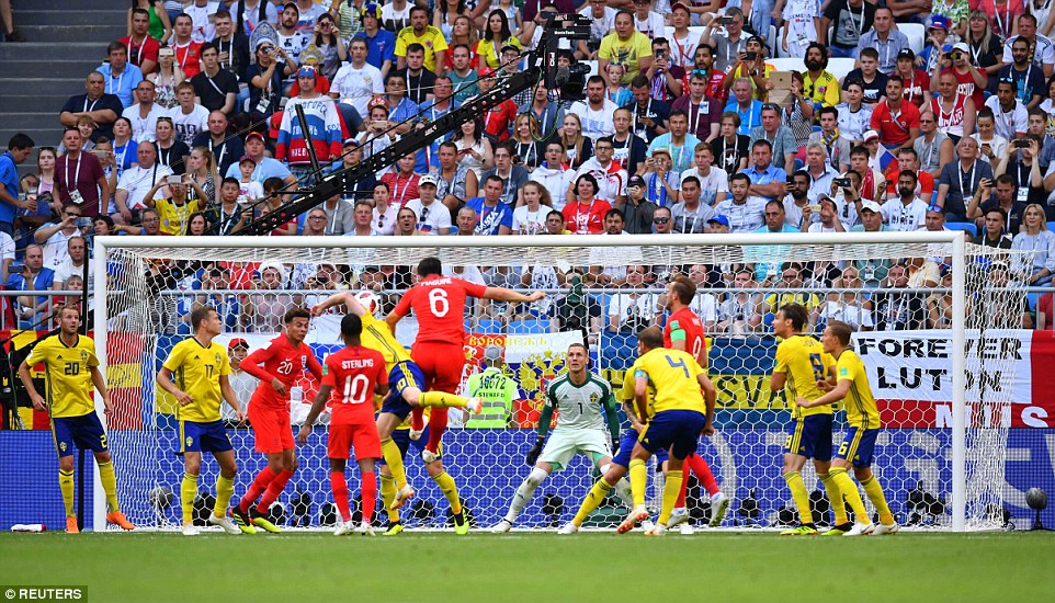 England's date with destiny got off to a dream start after centre back Harry Maguire scored a header to put England 1-0 up against Sweden